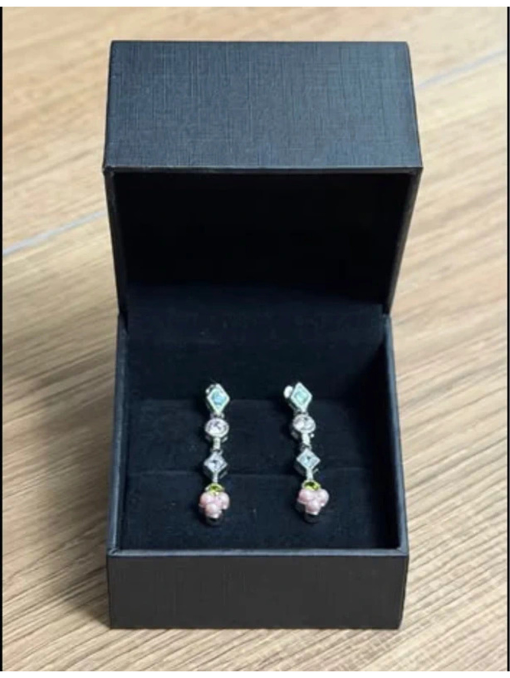 Multi-Color Gemstone and Pink Pearl Drop .925 Earrings